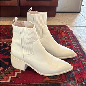 Steve Madden White Sock Booties